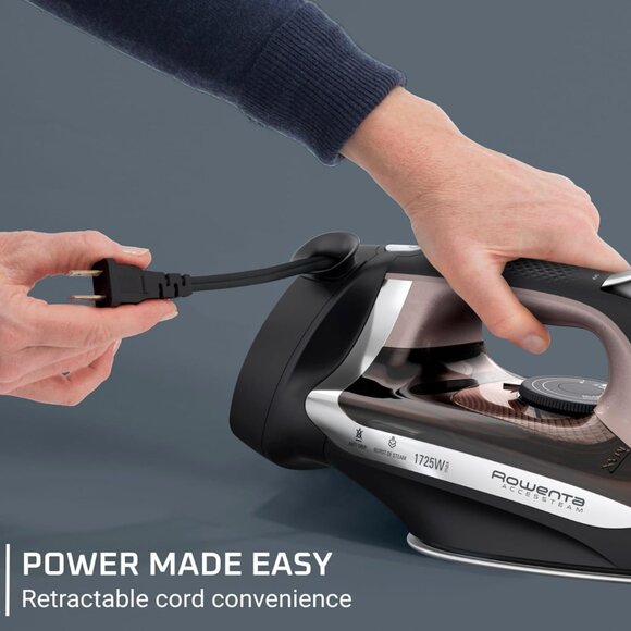 Rowenta Access Stainless Steel Soleplate Steam Iron with Retractable Cord, Power - Picture 7 of 12